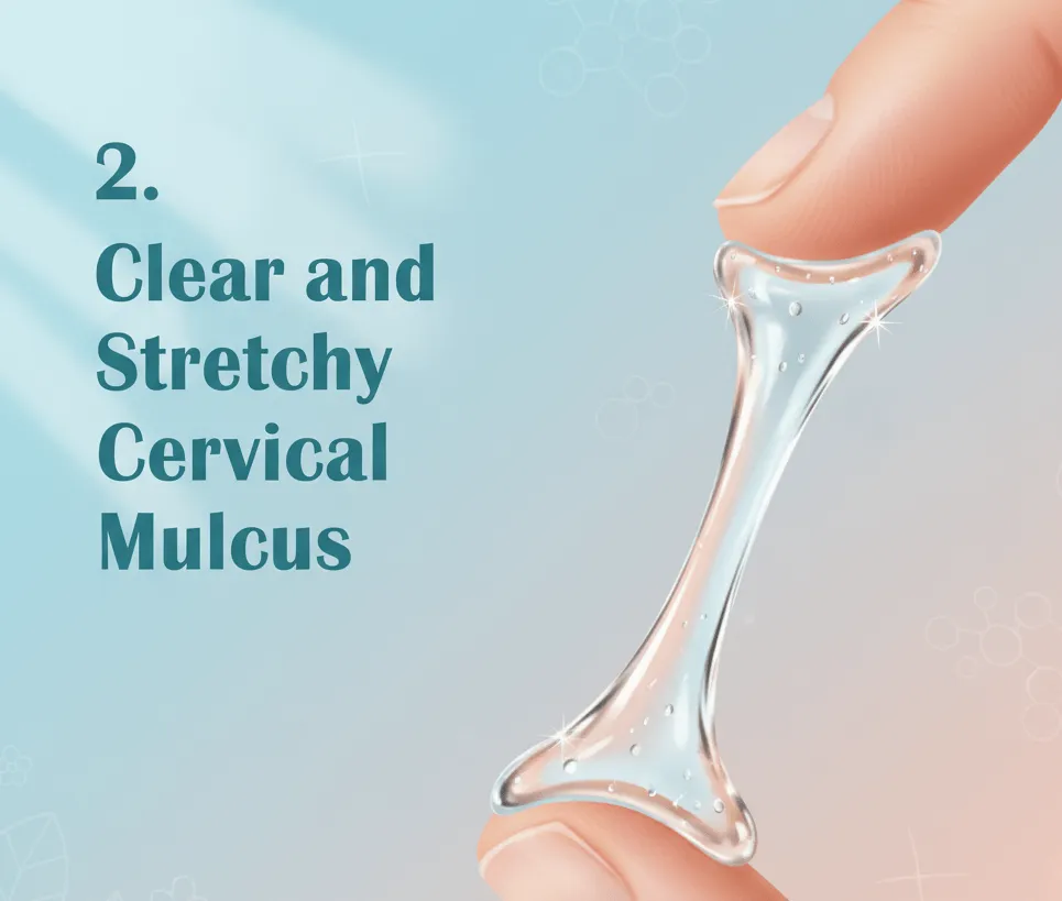 2. Clear and Stretchy Cervical Mucus